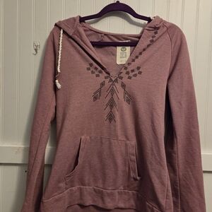 Roxy Mauve Hoodie with Geometric‎ Design